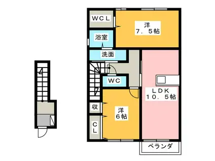 センチュリー 3(2LDK/2階)の間取り写真
