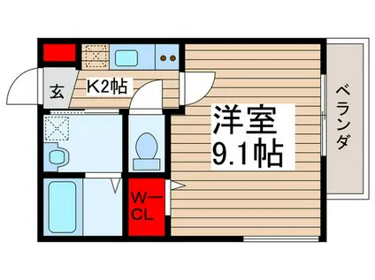 メゾン習志野I(1K/2階)の間取り写真