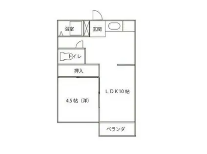 落合アパート.I(1LDK/2階)の間取り写真