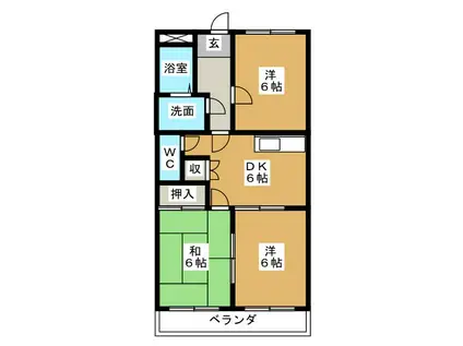 ヴェルデックG(3DK/3階)の間取り写真