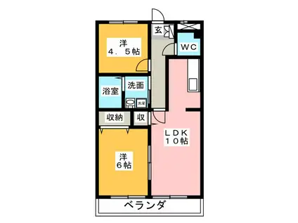 FREEDOM2000(2LDK/1階)の間取り写真