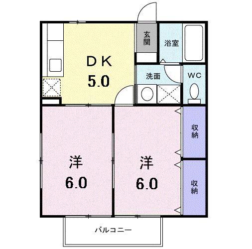 アクティブ(2K/2階)の間取り写真