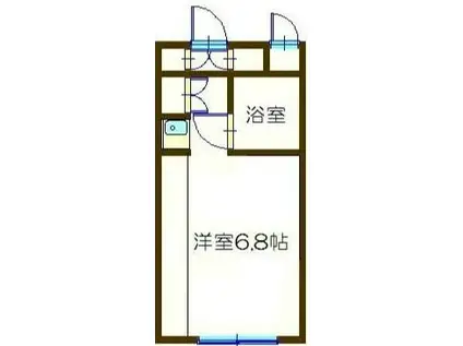 ドミール玉川学園(ワンルーム/2階)の間取り写真