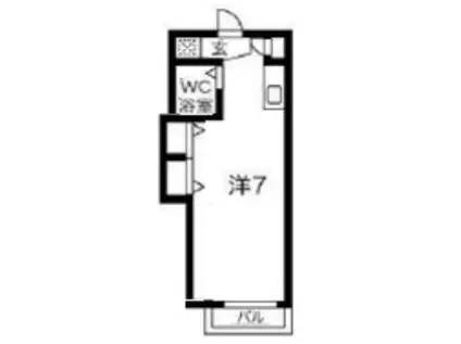 ジュネス野里(ワンルーム/1階)の間取り写真