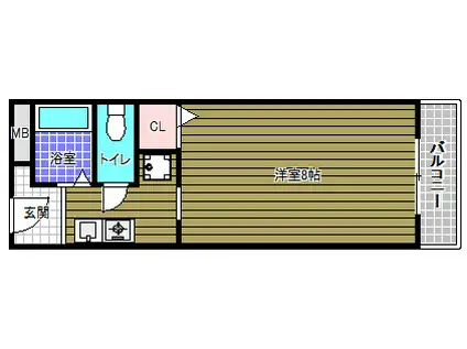 クオリティハイツ田中(1K/1階)の間取り写真