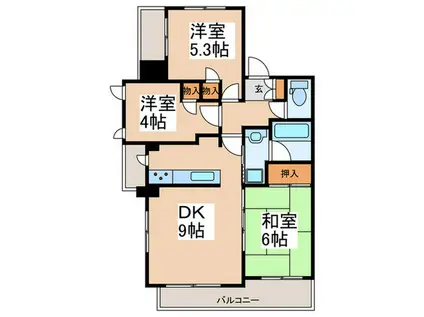 ナイスエスアリーナ川崎駅前通(3DK/4階)の間取り写真
