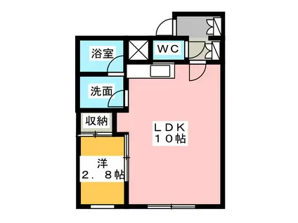 ルーセント東静岡(1LDK/4階)の間取り写真