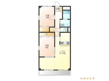 アドバンスユタカ(2LDK/2階)の間取り写真
