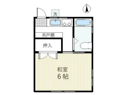 ハイツカトレア(1K/1階)の間取り写真