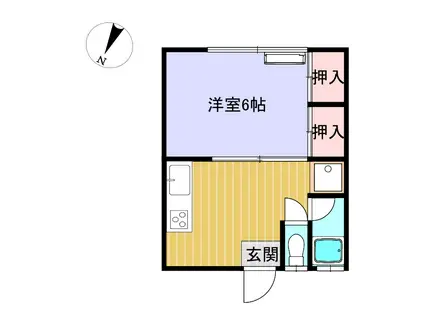 ホームズ原口(1K/2階)の間取り写真