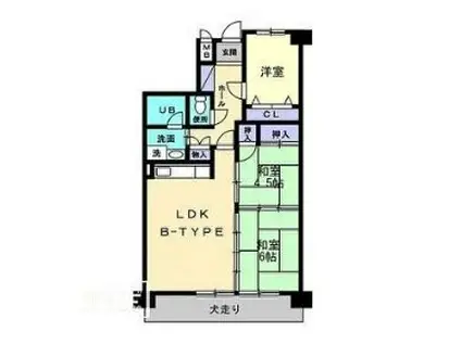 マイハウス屋島(2SLDK/4階)の間取り写真