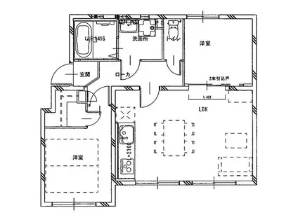 なるみグリーンコーポ(2LDK/2階)の間取り写真