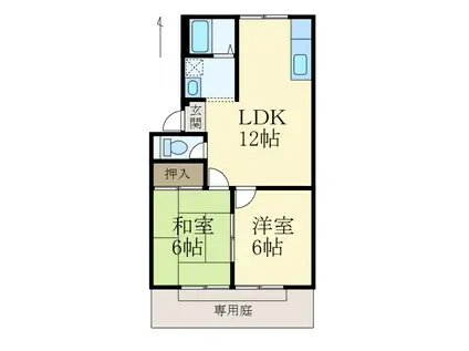 コーポハイライブ(2LDK/1階)の間取り写真