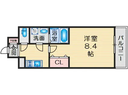 ファーストフィオーレ吹田ブランシェ(1K/7階)の間取り写真