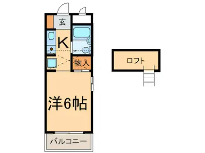 プリンス小束山(1K/5階)の間取り写真