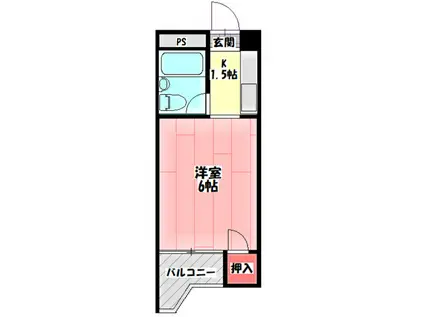 バードヒル古川橋(1K/2階)の間取り写真