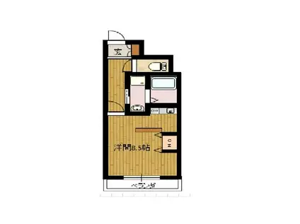 プランドールごきそ(1DK/1階)の間取り写真