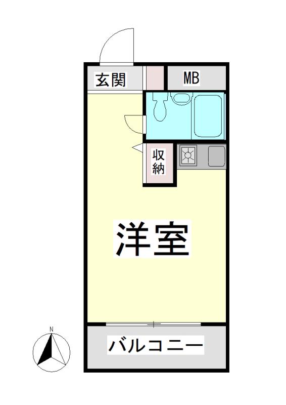 サニーヒル六甲(1K/2階)の間取り写真