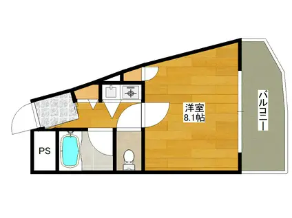 SCENEUNO(1K/2階)の間取り写真