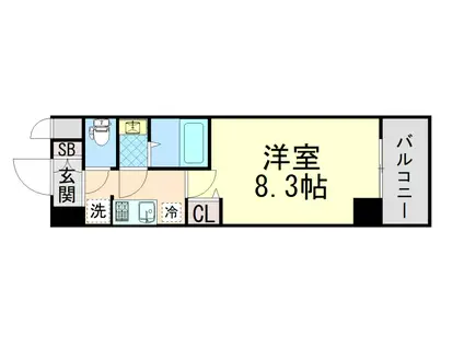 ファーストフィオーレ東灘(1K/4階)の間取り写真