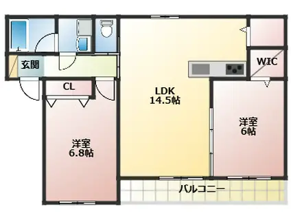 ROBLE GLAND(2LDK/2階)の間取り写真