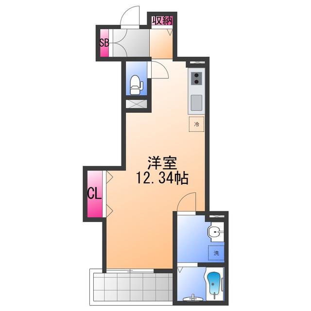 FSTYLE西取石4号館(ワンルーム/1階)の間取り写真