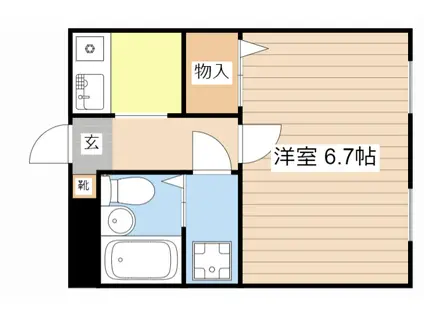 センターコート(1K/4階)の間取り写真