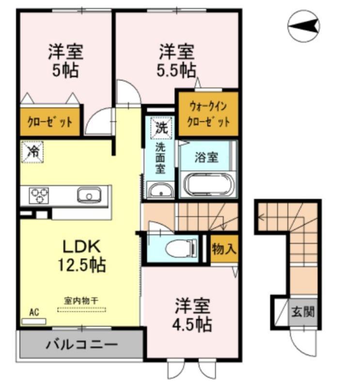 アネシス御立(3LDK/2階)の間取り写真