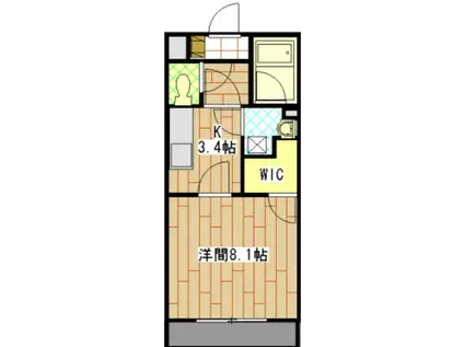 BERGE(1K/4階)の間取り写真