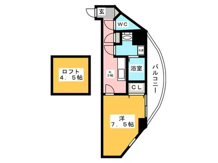テンジンビル弐番館(1K/7階)の間取り写真
