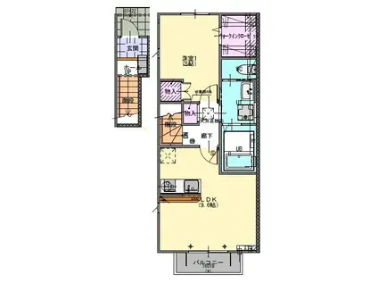 パークハウス A・B棟(1LDK/2階)の間取り写真