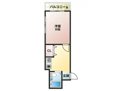 兼山マンション(1K/4階)の間取り写真