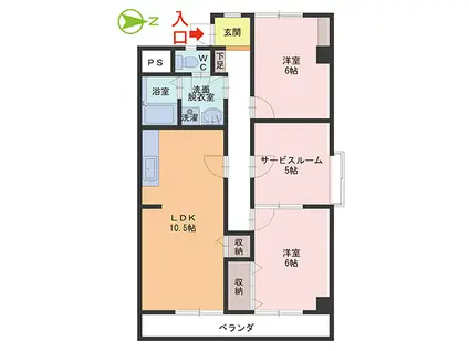 大久保マンション(2SLDK/2階)の間取り写真