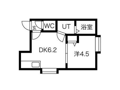 キアーロ琴似(1DK/3階)の間取り写真