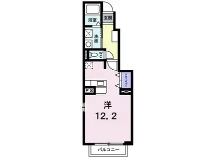 エス・ハーベスト(ワンルーム/1階)の間取り写真