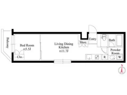 グランパセオ代々木上原II(1LDK/3階)の間取り写真