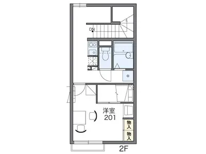 レオパレスアズール松戸(1K/2階)の間取り写真