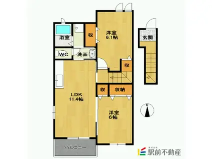 グランメゾン(2LDK/2階)の間取り写真