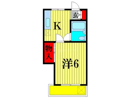 ジュネパレスコスギ(1K/1階)の間取り写真