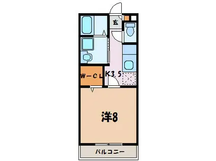 ドルトワール・イチカワ(1K/1階)の間取り写真