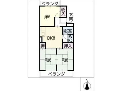 ハイツ藤文(3DK/2階)の間取り写真