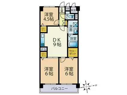 日商岩井東品川マンション(3DK/5階)の間取り写真