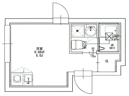 RSC西早稲田(ワンルーム/3階)の間取り写真