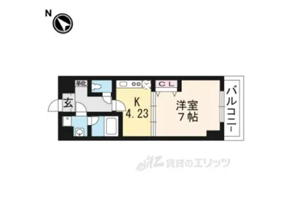 エンゼルプラザイースト2(1DK/2階)の間取り写真