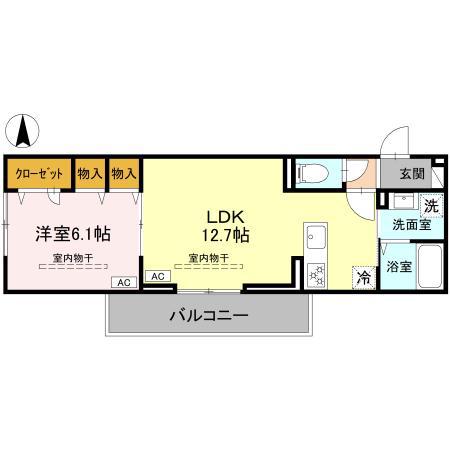 シャトー SANA(1LDK/1階)の間取り写真