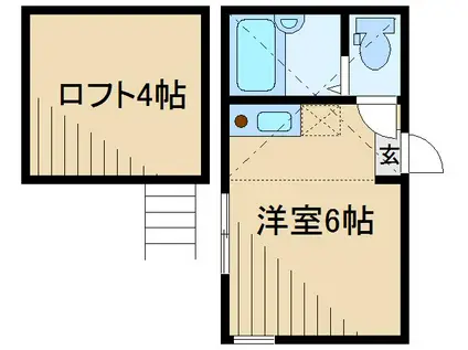 ユナイト菊名アリエル(ワンルーム/1階)の間取り写真