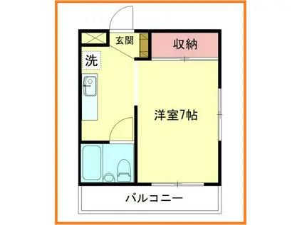 ステイヒルズ(1K/4階)の間取り写真