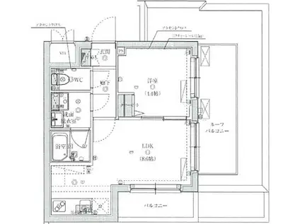 ハーモニーレジデンス池袋ウエスト(1LDK/5階)の間取り写真