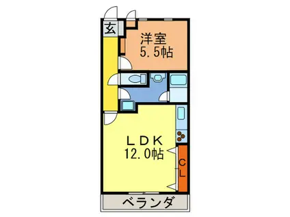 加藤マンション(1LDK/3階)の間取り写真