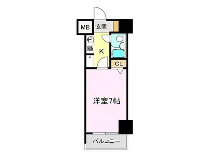 ファーストパレスIII(1K/4階)の間取り写真